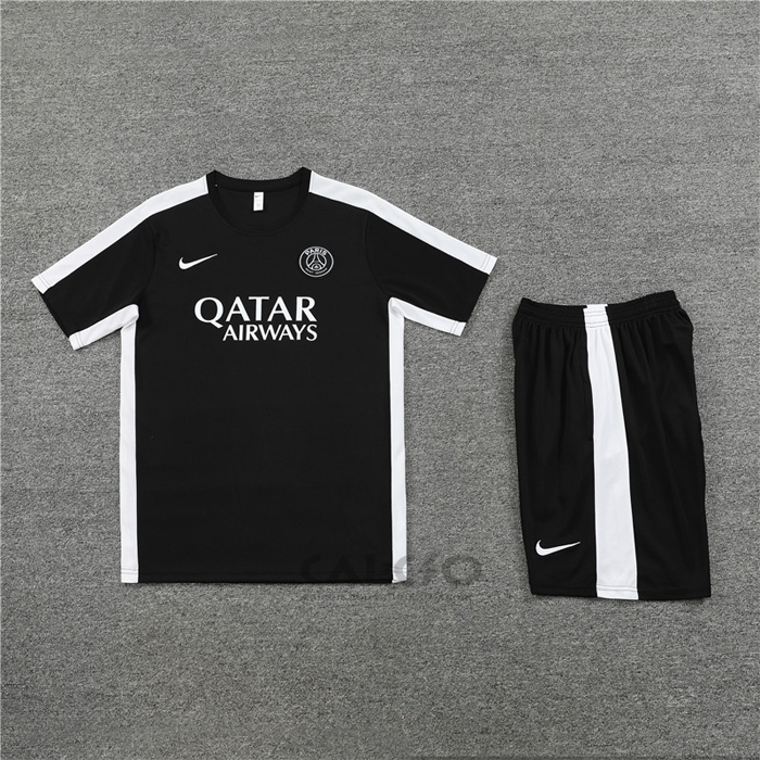 Tuta da Track Paris Saint-Germain Manica Corta 2023-2024 Nero - Pantaloncini
